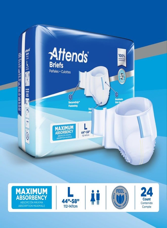 Attends DDA30 Adult Incontinence Briefs with Tab Closures, Large, 24ct Bag - Image 3